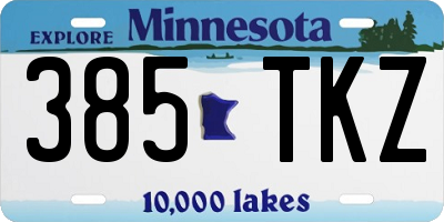 MN license plate 385TKZ
