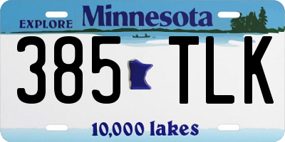 MN license plate 385TLK