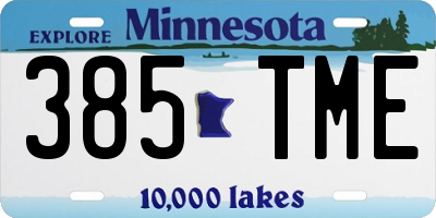 MN license plate 385TME