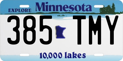 MN license plate 385TMY