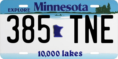 MN license plate 385TNE