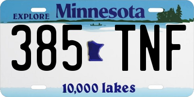 MN license plate 385TNF