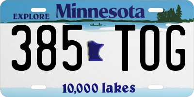 MN license plate 385TOG