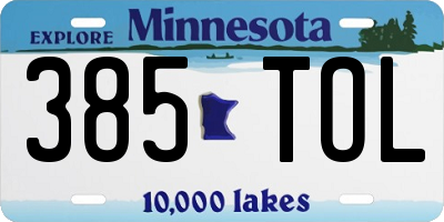 MN license plate 385TOL