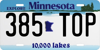 MN license plate 385TOP