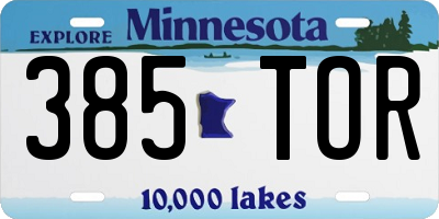 MN license plate 385TOR