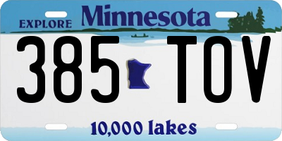 MN license plate 385TOV