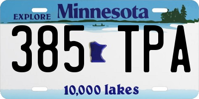 MN license plate 385TPA