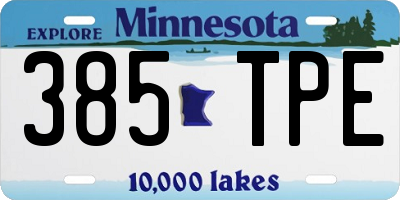MN license plate 385TPE