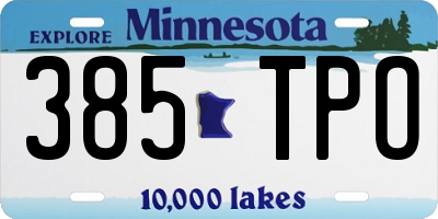 MN license plate 385TPO