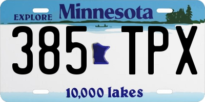 MN license plate 385TPX