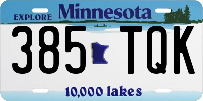 MN license plate 385TQK