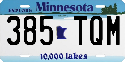 MN license plate 385TQM