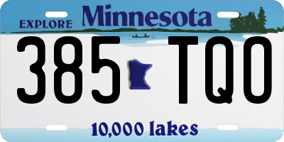 MN license plate 385TQO
