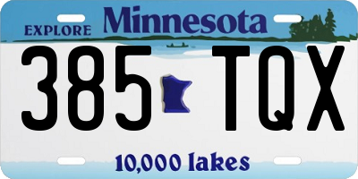MN license plate 385TQX