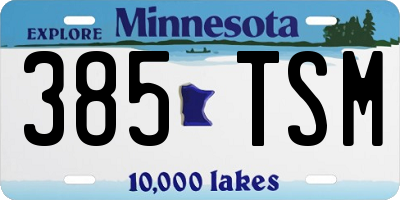 MN license plate 385TSM