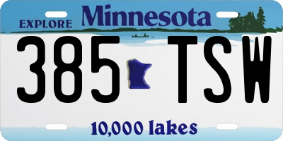 MN license plate 385TSW