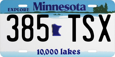MN license plate 385TSX