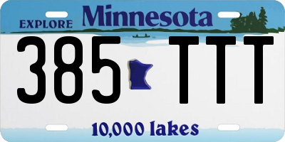 MN license plate 385TTT