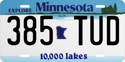 MN license plate 385TUD