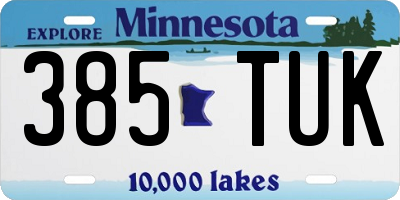 MN license plate 385TUK