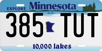 MN license plate 385TUT
