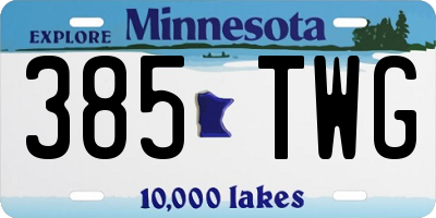 MN license plate 385TWG