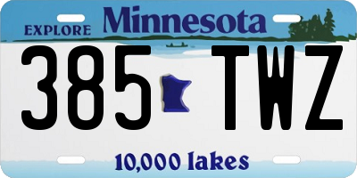 MN license plate 385TWZ