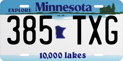 MN license plate 385TXG
