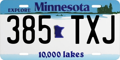 MN license plate 385TXJ