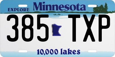 MN license plate 385TXP