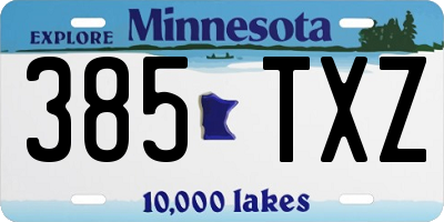 MN license plate 385TXZ