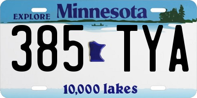MN license plate 385TYA