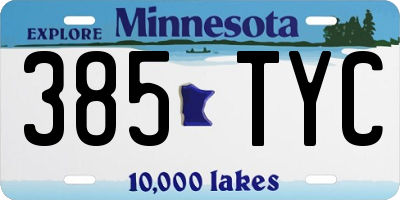MN license plate 385TYC