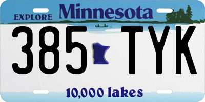 MN license plate 385TYK