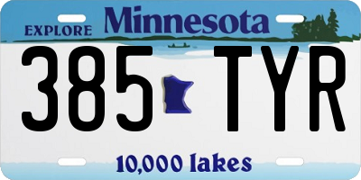 MN license plate 385TYR