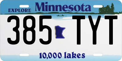 MN license plate 385TYT