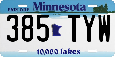 MN license plate 385TYW
