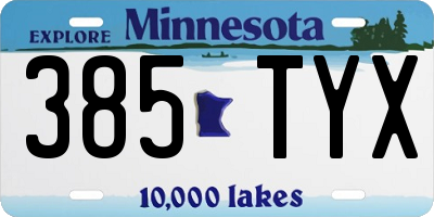 MN license plate 385TYX