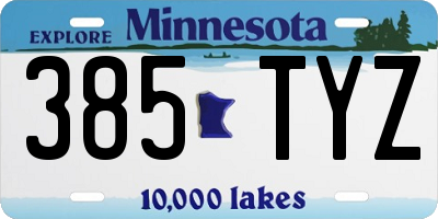 MN license plate 385TYZ