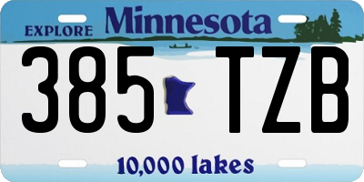 MN license plate 385TZB