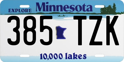 MN license plate 385TZK