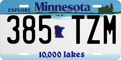 MN license plate 385TZM