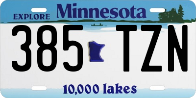 MN license plate 385TZN