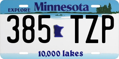 MN license plate 385TZP