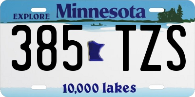 MN license plate 385TZS