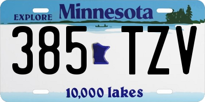 MN license plate 385TZV