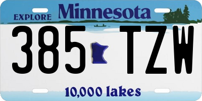 MN license plate 385TZW