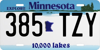MN license plate 385TZY