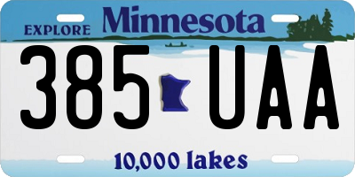MN license plate 385UAA